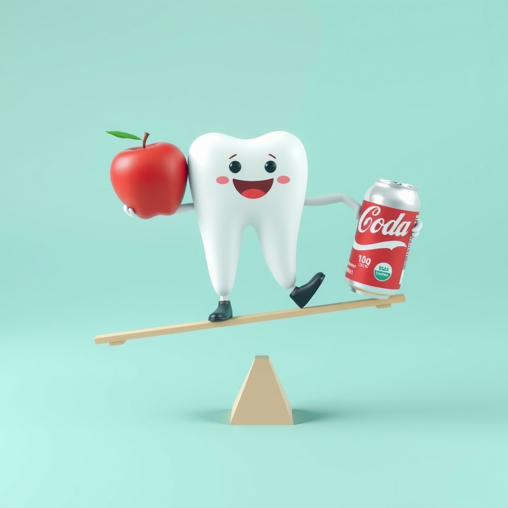 Illustration: Foods That Strengthen Enamel vs Foods That Cause Decay